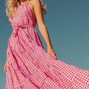 Sundress Neptune dress maxi dress pink gingham s